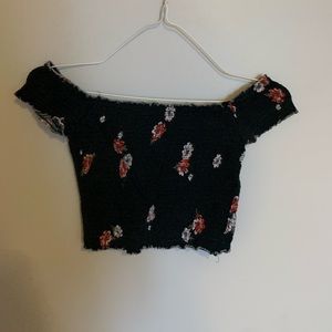 Garage off shoulder crop top